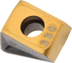 Iscar - T490 LNHT080408 Grade IC330 Carbide Milling Insert - TiCN/TiN Finish, 0.2819" Thick, 0.8mm Corner Radius - USA Tool & Supply