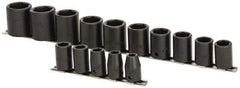 Proto - 15 Piece 1/2" Drive Impact Socket Set - 6 Points, 3/8" to 1-1/4" Range, Inch Measurement Standard - USA Tool & Supply