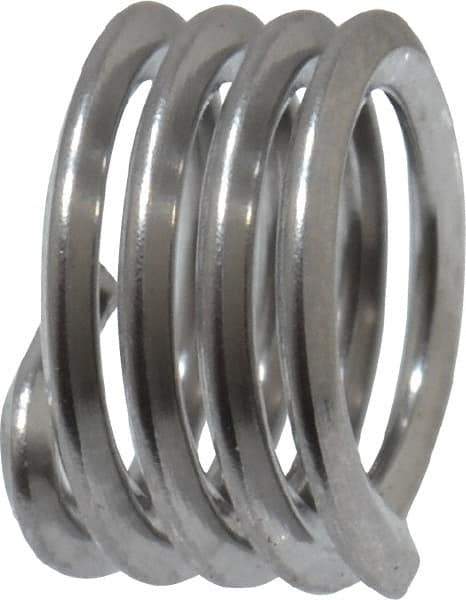 Heli-Coil - M6x1.00 Metric Coarse, 6mm OAL, Free Running Helical Insert - 4 Free Coils, Tanged, 304 Stainless Steel, Bright Finish, 1D Insert Length - Exact Industrial Supply