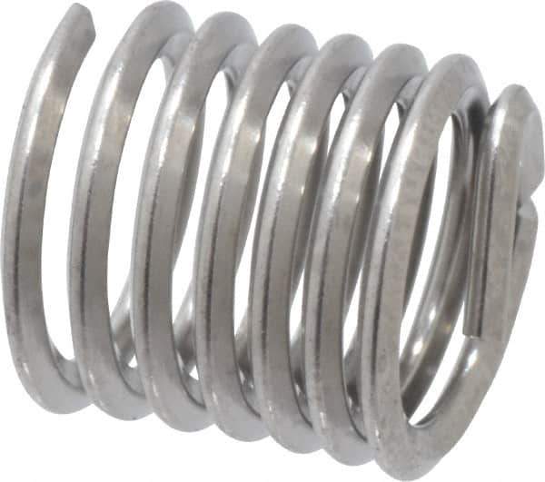 Heli-Coil - M6x1.00 Metric Coarse, 9mm OAL, Free Running Helical Insert - 6-3/4 Free Coils, Tanged, 304 Stainless Steel, Bright Finish, 1-1/2D Insert Length - USA Tool & Supply