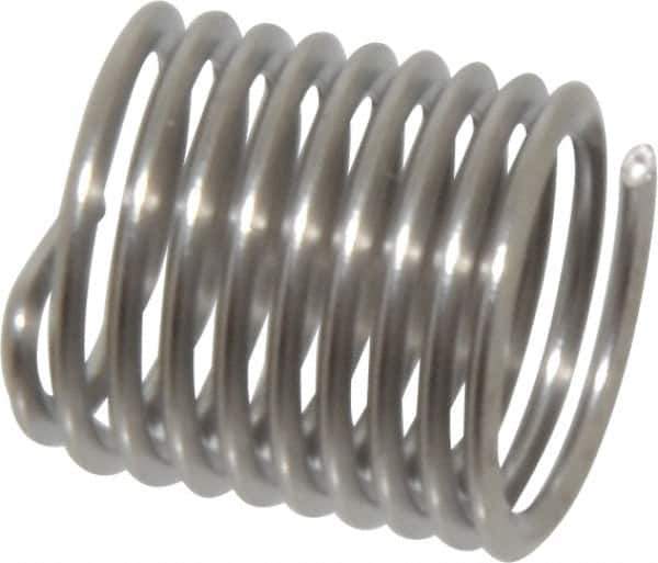 Heli-Coil - M8x1.00 Metric Fine, 12mm OAL, Free Running Helical Insert - 9-3/8 Free Coils, Tanged, 304 Stainless Steel, Bright Finish, 1-1/2D Insert Length - USA Tool & Supply