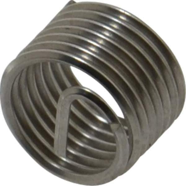 Heli-Coil - M10x1.00 Metric Fine, 10mm OAL, Free Running Helical Insert - 7-5/8 Free Coils, Tanged, 304 Stainless Steel, Bright Finish, 1D Insert Length - Exact Industrial Supply