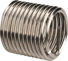 Heli-Coil - M12x1.25 Metric Fine, 18mm OAL, Free Running Helical Insert - 11-5/8 Free Coils, Tanged, 304 Stainless Steel, Bright Finish, 1-1/2D Insert Length - USA Tool & Supply