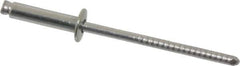 RivetKing - Size 46 Dome Head Stainless Steel Open End Blind Rivet - Stainless Steel Mandrel, 0.313" to 3/8" Grip, 1/4" Head Diam, 0.129" to 0.133" Hole Diam, 0.525" Length Under Head, 1/8" Body Diam - USA Tool & Supply