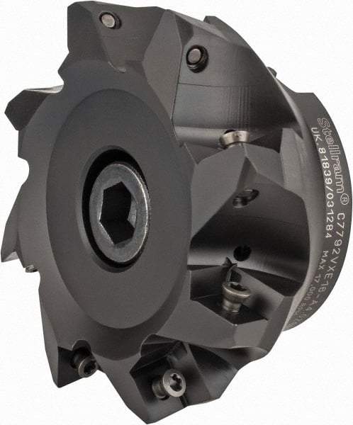 Kennametal - 4" Cut Diam, 0.138" Max Depth, 1-1/4" Arbor Hole, 8 Inserts, XE 16 Insert Style, Indexable Copy Face Mill - C7792VXE16-A4.0Z08R Cutter Style, 1.97" High, Through Coolant, Series 7792 - USA Tool & Supply