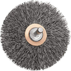 DeWALT - 2" OD, 1/4" Shank Diam, Crimped Steel Wheel Brush - 1/2" Trim Length, 0.014" Filament Diam, 20,000 RPM - USA Tool & Supply