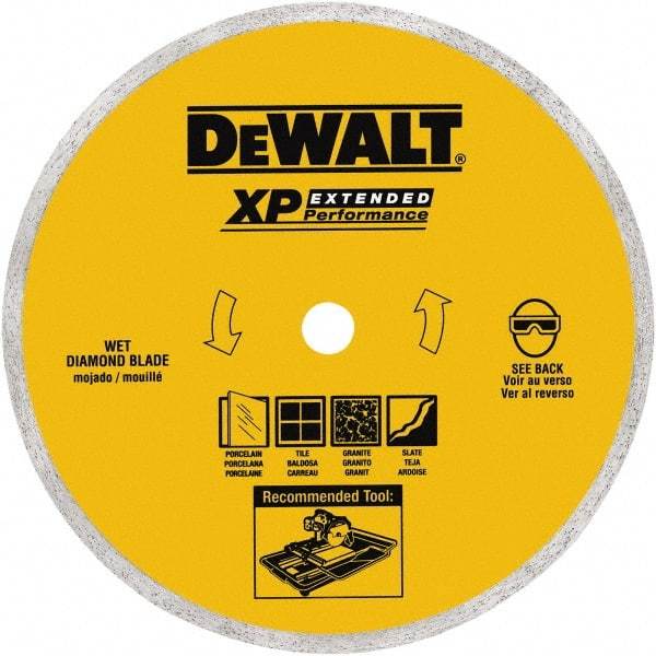 DeWALT - 8" Diam, 5/8" Arbor Hole Diam, Wet & Dry Cut Saw Blade - Diamond-Tipped, Standard Round Arbor - USA Tool & Supply