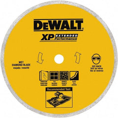 DeWALT - 8" Diam, 5/8" Arbor Hole Diam, Wet & Dry Cut Saw Blade - Diamond-Tipped, Standard Round Arbor - USA Tool & Supply