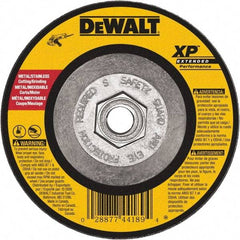 DeWALT - 24 Grit, 6" Wheel Diam, 1/8" Wheel Thickness, Type 27 Depressed Center Wheel - Zirconia Alumina, Resinoid Bond, 10,100 Max RPM, Compatible with Angle Grinder - USA Tool & Supply