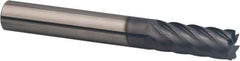 SGS - 3/16", 5/8" LOC, 3/16" Shank Diam, 2" OAL, 7 Flute, Solid Carbide Square End Mill - Single End, AlTiN Finish, Spiral Flute, 35° Helix, Centercutting, Right Hand Cut, Right Hand Flute, Series 66 - USA Tool & Supply