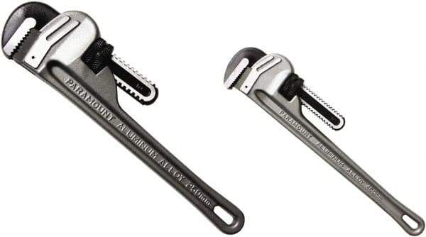 Paramount - 2 Piece, 0" to 1-1/2" & 0" to 2-1/2", Straight Pipe Wrench Set - Inch Measurement Standard - USA Tool & Supply