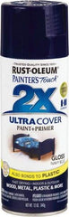 Rust-Oleum - Navy Blue, Gloss, Enamel Spray Paint - 8 Sq Ft per Can, 12 oz Container, Use on Multipurpose - USA Tool & Supply