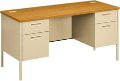 Hon - 60" Long x 29-1/2" High x 24" Deep, 4 Drawer Kneespace Credenza - Harvest/Putty (Color), Laminate Top - USA Tool & Supply