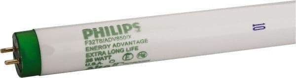 Philips - 25 Watt Fluorescent Tubular Medium Bi-Pin Lamp - 5,000°K Color Temp, 2,400 Lumens, T8, 36,000 hr Avg Life - USA Tool & Supply