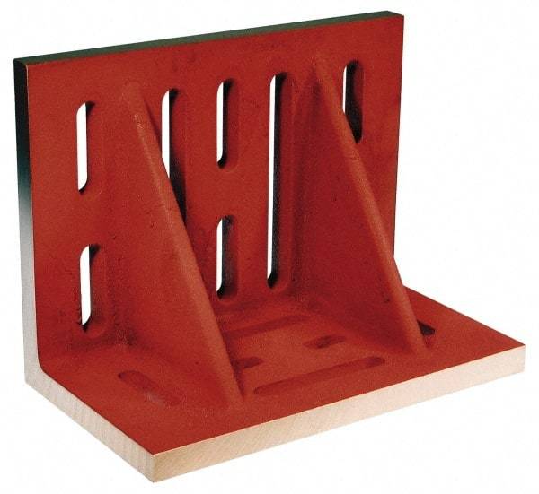 Suburban Tool - 20" Wide x 12" Deep x 16" High Cast Iron Machined Angle Plate - Slotted Plate, Through-Slots on Surface, Double Web, 1-1/8" Thick, Single Plate - USA Tool & Supply