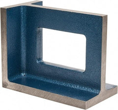 Interstate - 1 Hole, 10" High x 5-1/2" Wide x 8" Deep, Right Angle Iron - Semi-Steel, Machined, Parallel to within 0.003" per 6", Square to within 0.004" per 6" - USA Tool & Supply