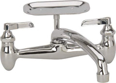 B&K Mueller - Spout with Soap Dish, Two Handle Design, Chrome, Industrial and Laundry Faucet - Lever Handle - USA Tool & Supply