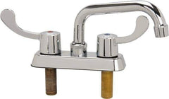 B&K Mueller - Standard, Two Handle Design, Chrome, Deck Mount, Laundry Faucet - 6 Inch Spout, Wrist Blade Handle - USA Tool & Supply