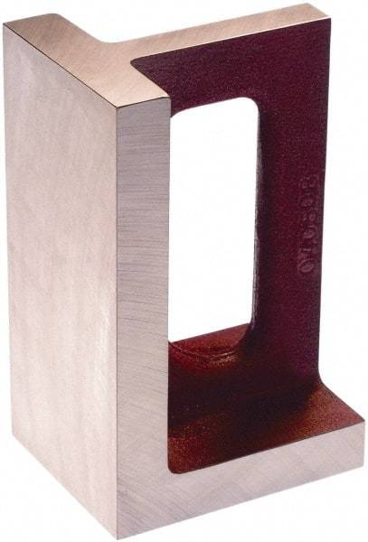 Suburban Tool - 1 Hole, 10" High x 5-1/2" Wide x 7" Deep, Right Angle Iron - Cast Iron, Precision Ground, 1-1/8" Thick, Parallel to within 0.00025" per 6", Square to within 0.0005" per 6" - USA Tool & Supply