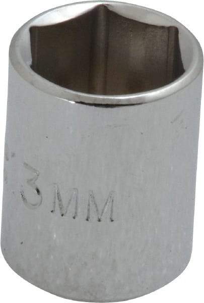 Proto - 1/4" Drive, Standard Hand Socket - 6 Points, 7/8" OAL, Chrome Finish - USA Tool & Supply