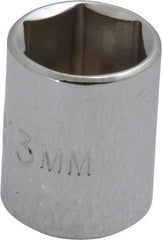 Proto - 1/4" Drive, Standard Hand Socket - 6 Points, 7/8" OAL, Chrome Finish - USA Tool & Supply