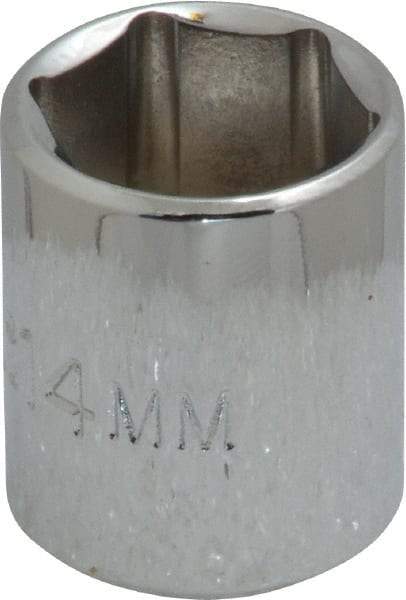 Proto - 1/4" Drive, Standard Hand Socket - 6 Points, 7/8" OAL, Chrome Vanadium, Chrome Finish - USA Tool & Supply