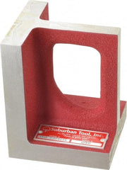 Suburban Tool - 1 Hole, 5" High x 3-3/4" Wide x 4" Deep, Right Angle Iron - Cast Iron, Precision Ground, 3/4" Thick, Parallel to within 0.00025" per 6", Square to within 0.0005" per 6" - USA Tool & Supply