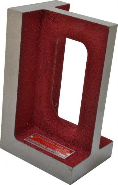 Suburban Tool - 1 Hole, 8" High x 4" Wide x 5" Deep, Right Angle Iron - Cast Iron, Precision Ground, 1" Thick, Parallel to within 0.00025" per 6", Square to within 0.0005" per 6" - USA Tool & Supply