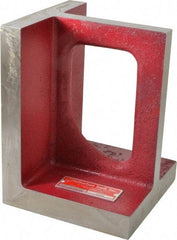 Suburban Tool - 1 Hole, 8" High x 6" Wide x 6" Deep, Right Angle Iron - Cast Iron, Precision Ground, 1" Thick, Parallel to within 0.00025" per 6", Square to within 0.0005" per 6" - USA Tool & Supply