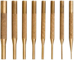 SPI - 8 Piece, 1/16 to 5/16", Pin Punch Set - Brass & Steel, Comes in Wooden Box - USA Tool & Supply