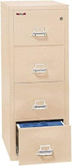 FireKing - 20.81" Wide x 52-3/4" High x 31-9/16" Deep, 4 Drawer Vertical File - Steel, Parchment - USA Tool & Supply