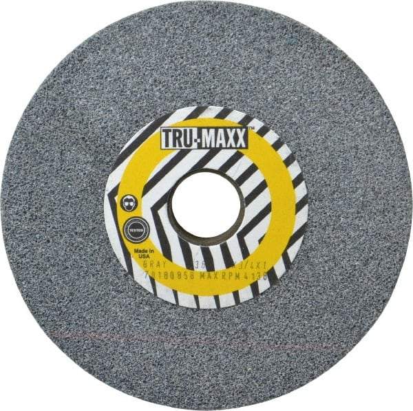 Tru-Maxx - 36 Grit Aluminum Oxide Bench & Pedestal Grinding Wheel - 6" Diam x 1" Hole x 3/4" Thick, 5410 Max RPM, O Hardness, Very Coarse Grade , Vitrified Bond - USA Tool & Supply
