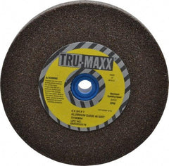 Tru-Maxx - 46 Grit Aluminum Oxide Bench & Pedestal Grinding Wheel - 6" Diam x 1" Hole x 3/4" Thick, 5410 Max RPM, O Hardness, Coarse Grade , Vitrified Bond - USA Tool & Supply