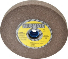 Tru-Maxx - 60 Grit Aluminum Oxide Bench & Pedestal Grinding Wheel - 6" Diam x 1" Hole x 3/4" Thick, 5410 Max RPM, O Hardness, Medium Grade , Vitrified Bond - USA Tool & Supply