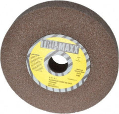Tru-Maxx - 60 Grit Aluminum Oxide Bench & Pedestal Grinding Wheel - 6" Diam x 1" Hole x 1" Thick, 5410 Max RPM, O Hardness, Medium Grade , Vitrified Bond - USA Tool & Supply