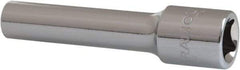 Paramount - 1/4" Drive, Deep Hand Socket - 12 Points, 1-15/16" OAL, Alloy Steel, Chrome Finish - USA Tool & Supply