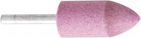 Camel Grinding Wheels - 7/8" Head Diam x 2" Thickness, A11, Tree End, Aluminum Oxide Mounted Point - Pink, Medium Grade - USA Tool & Supply
