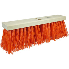 16″ Street Broom, 5-1/4″ Trim Length, Orange Polypropylene Fill - USA Tool & Supply