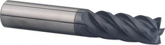 Accupro - 1" Diam 5 Flute Solid Carbide 0.06" Corner Radius End Mill - USA Tool & Supply