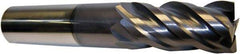 Accupro - 3/8", 5/8" LOC, 3/8" Shank Diam, 2" OAL, 4 Flute, Solid Carbide Square End Mill - Single End, AlTiN Finish, Spiral Flute, 40° Helix, Centercutting, Right Hand Cut, Right Hand Flute - USA Tool & Supply