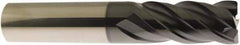 Accupro - 5/8", 4 Flute, Single End, Solid Carbide, 0.03" Corner Radius End Mill - 3" OAL, 40° Helix, Right Hand Flute, 7/8" LOC, Right Hand Cut - USA Tool & Supply