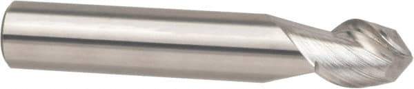 Accupro - 1" Diam, 1-1/4" LOC, 2 Flute Solid Carbide Ball End Mill - ZrN Finish, Single End, 7" OAL, 1" Shank Diam, Spiral Flute - USA Tool & Supply