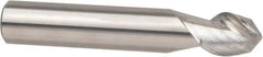 Accupro - 1" Diam, 1-1/4" LOC, 2 Flute Solid Carbide Ball End Mill - ZrN Finish, Single End, 5" OAL, 1" Shank Diam, Spiral Flute - USA Tool & Supply