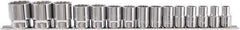 Paramount - 15 Piece 1/2" Drive Chrome Vanadium Finish Socket Set - 12 Points, 10mm to 32mm Range, Metric Measurement Standard - USA Tool & Supply
