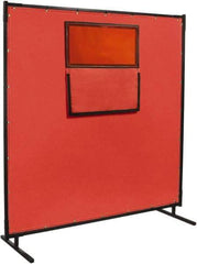 Steiner - 6 Ft. Wide x 6 Ft. High x 1 Inch Thick, Fiberglass Welding Welding Screen Kit - Red - USA Tool & Supply
