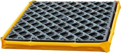 UltraTech - 6 Gal Sump, 1,500 Lb Capacity, 1 Drum, Polyethylene Spill Deck or Pallet - 24" Long x 24" Wide x 2-1/2" High, Yellow and Black, Low Profile, Inline Drum Configuration - USA Tool & Supply