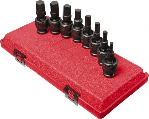 Sunex Tools - 8 Piece 1/2" Drive Inch Impact Hex Bit Socket Set - 1/4 to 3/4" Hex - USA Tool & Supply