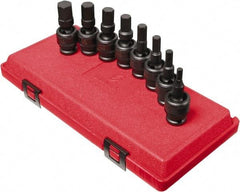 Sunex Tools - 8 Piece 1/2" Drive Inch Impact Hex Bit Socket Set - 1/4 to 3/4" Hex - USA Tool & Supply