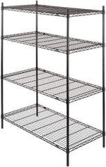 Value Collection - 4 Shelf Wire Shelving - Starter Unit - 48" Wide x 24" Deep x 63" High, - USA Tool & Supply