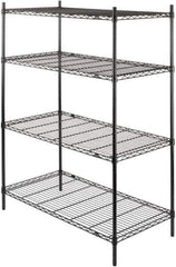 Value Collection - 4 Shelf Wire Shelving - Starter Unit - 48" Wide x 18" Deep x 63" High, - USA Tool & Supply